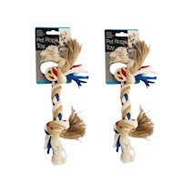 Packx2 Juguete Mediano de cuerda de colores Anudada para Perros
