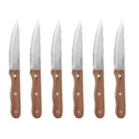 SET DE CUCHILLOS PARA CARNE 6PZS TRIPLE RIVET WALNUT