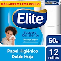 Papel Higiénico Elite Suave y Resistente 12 un 50 mts