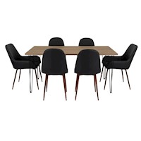 COMEDOR + 4 SILLAS SIN BRAZO + 2 SITIALS CON BRAZO - VASSEL / CONCEPT - MIEL / NEGRO | MARCA: TUHOME