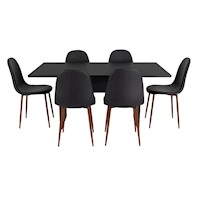 COMEDOR BEIJING + 6 SILLAS SIN BRAZO -BEIJING / CONCEPT - WENGUE / NEGRO | MARCA: TUHOME