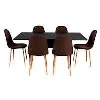 COMEDOR BEIJING + 6 SILLAS SIN BRAZO - BEIJING / CONCEPT - WENGUE / CAFÉ OSCURO | MARCA: TUHOME