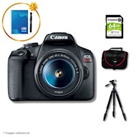 Cámara Canon EOS T7 + Lente 18-55mm + Kit de accesorios Deluxe