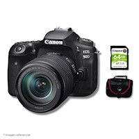 Cámara Canon EOS 90D DSLR + Con Lente EF-S 18-135 MM IS USM + Kit Básico