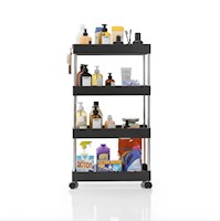 Carrito Organizador de Cocina Baño Multiusos 4 Niveles con Ruedas 105x39x21cm