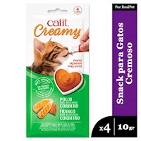 Snack Cremoso Gato Cat It Creamy Pollo y Cordero Sachets 4 x 10gr
