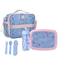 Set Bentgo Lonchera, Porta Lonchera, Cubiertos y Tomatodo - Lavander Galaxy