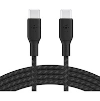 Cable Belkin USB-C 100W 2m USB-IF Nylon Negro - CAB014BT2MBK