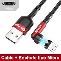 Cable Carga Rápida 3A Elough Giratorio 540° Tipo Micro - 1 metro - Rojo