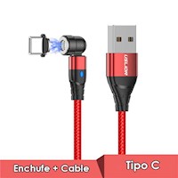 Cable Carga Rápida 5A Uslion 360° + 180° Tipo C - 2 metros - Rojo