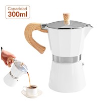 Cafetera Italiana Moka Café Expreso de 300 ml Blanco CF8