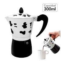 Cafetera Italiana Moka Café Expreso de 300 ml Diseño Vaca CF8