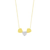 Collar Corazón Tres colores Oro 18K