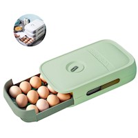 Caja Táper Organizador de Huevos con Bandeja Apilable Verde