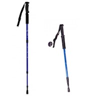 Bastón Trekking Antishock Mango Recto Viaje Montañas C/ Brújula Azul Marino