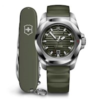 Reloj I.n.o.x. Auto Correa De Caucho Verde, Victorinox