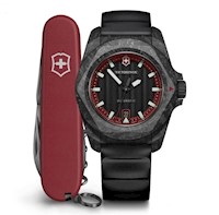 Reloj I.N.O.X. Auto Ed. Limitada correa de caucho negro, dial negro, caja negra, Victorinox