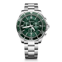 Reloj Maverick Chronograph correa de acero inoxidable, dial verde, Victorinox