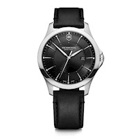 Reloj Alliance correa de cuero marrón, dial gris, Victorinox