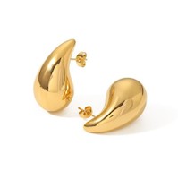 Aretes Gotas Dorado Chunky Waterproof