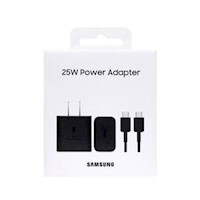 Cargador Adaptador Samsung Fast 25W Cubo + Cable Usb C A C Edition 2023 - Negro