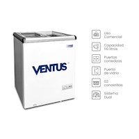 Congeladora CTV-110  Ventus Tapa Vidrio 110L