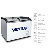 Congeladora CTV-320Q  Ventus Tapa Vidrio Curvo 320L