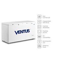 Congeladora horizontal CTVD-430 Ventus dual dos tapas duras 394lt