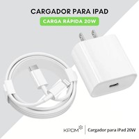 Cargador 20W para iPad lightning, carga rápida, blanco