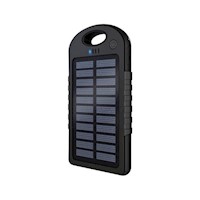 Cargador Power Bank Con Panel Solar Y Luz Led Negro