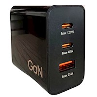 Cargador Gan 3 puertos 120w