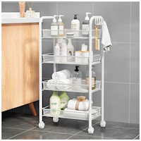 Carrito Organizador Estante 4 Niveles con Ruedas para Baño BL G22