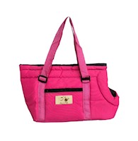 Cartera transportador de mascotas perros y gatos fucsia talla S