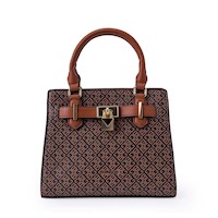 Cartera Satchel BRI-CM2513 Marrón/Natural Briganti
