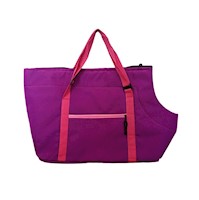 Cartera transportador de mascotas perros y gatos morado talla M