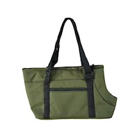 Cartera transportador de mascotas perros y gatos verde militar talla S