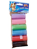 6 rollos de Bolsas para heces de perro- 6 colores