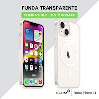 Case funda para iPhone 14 con magsafe para carga inalámbrica, transparente