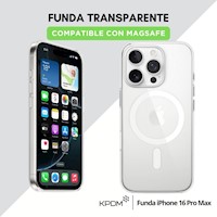 Case funda para iPhone 16 Pro Max con magsafe para carga inalámbrica, transparente