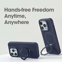 Case moket con soporte y magsafe para iphone 13 azul
