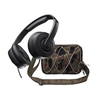 Cassette Junior Cableado Negro + Morral Portatablet Skullcandy Camo