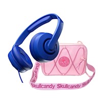 Cassette Junior Cableado Azul + Morral Portatablet Skullcandy Rosado