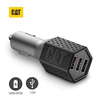 Cargador De Auto CAT Resistente Carga Rápida USB 7.2A DC 3Puertos