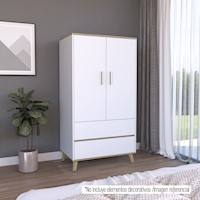 ROPERO  BI-COLOR 2 PUERTAS 2 CAJONES COLOR: BLANCO / DUNA | MARCA: TUHOME