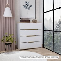 COMODA Z-80 BI-COLOR 4 CAJONES - BLANCO / DUNA | TUHOME
