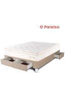 Cama cajones Royal Prince Paraíso 2 plazas + almohada + protector - champagne