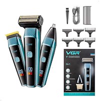 Máquina Afeitadora Rasuradora Eléctrica Recargable Shaver VGR V-366 3 en 1