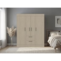ROPERO 4 PUERTAS 2 CAJONES 150 VM CARTAGENA Y WENGUE 177,9X150,3X50,4 CM | TUHOME
