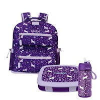 Set Bentgo Mochila Escolar, Lonchera y Tomatodo - Unicornio