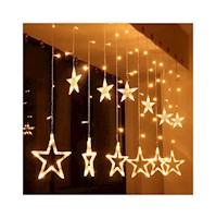 Cascada de Luces LED Navidad Luces Guirnalda Estrellas Ámbar